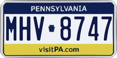 PA license plate MHV8747