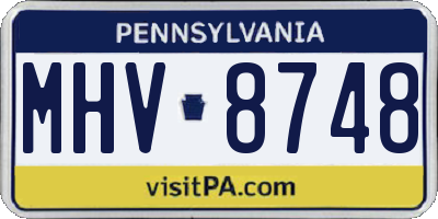 PA license plate MHV8748