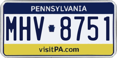PA license plate MHV8751