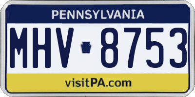 PA license plate MHV8753