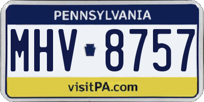PA license plate MHV8757
