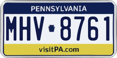 PA license plate MHV8761