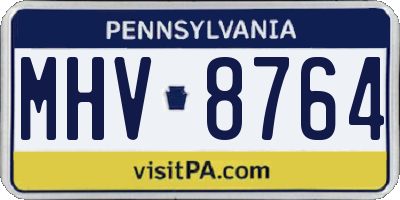 PA license plate MHV8764