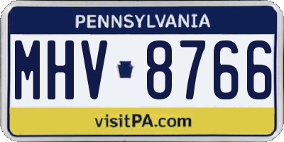 PA license plate MHV8766