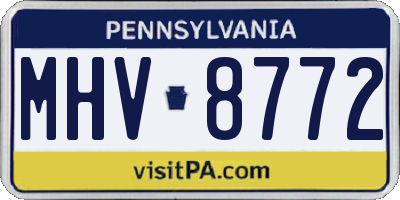PA license plate MHV8772