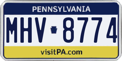 PA license plate MHV8774