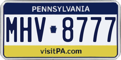 PA license plate MHV8777