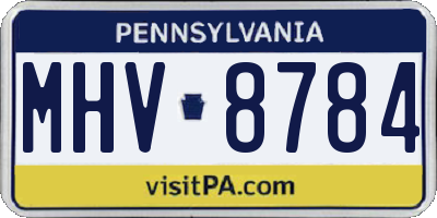 PA license plate MHV8784