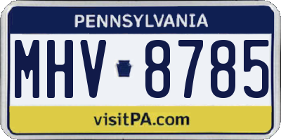 PA license plate MHV8785