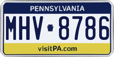 PA license plate MHV8786