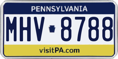 PA license plate MHV8788