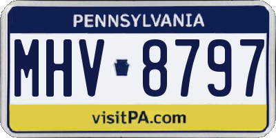 PA license plate MHV8797