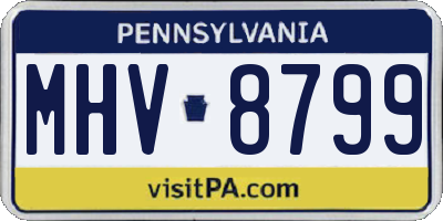 PA license plate MHV8799