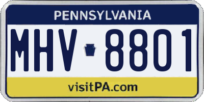 PA license plate MHV8801
