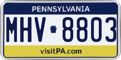 PA license plate MHV8803