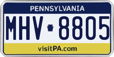 PA license plate MHV8805