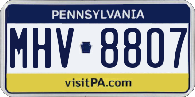 PA license plate MHV8807