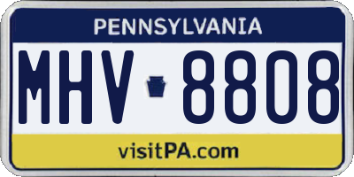 PA license plate MHV8808