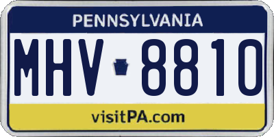 PA license plate MHV8810