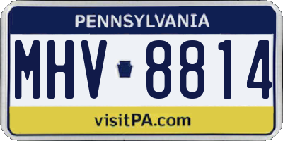 PA license plate MHV8814
