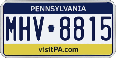 PA license plate MHV8815