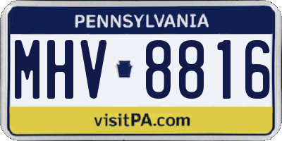 PA license plate MHV8816