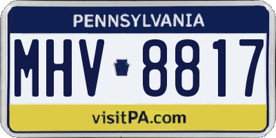 PA license plate MHV8817