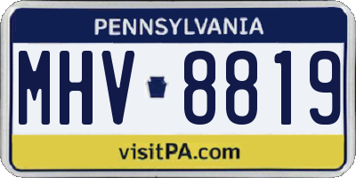 PA license plate MHV8819