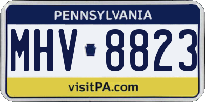 PA license plate MHV8823