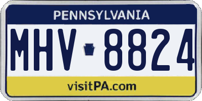 PA license plate MHV8824
