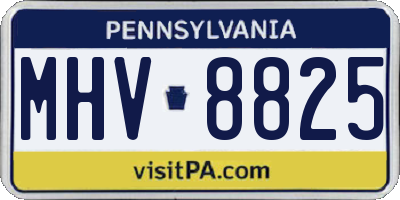PA license plate MHV8825