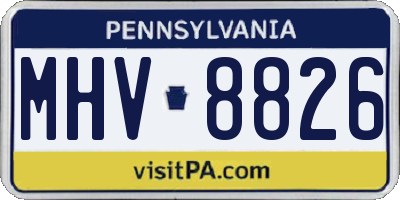 PA license plate MHV8826
