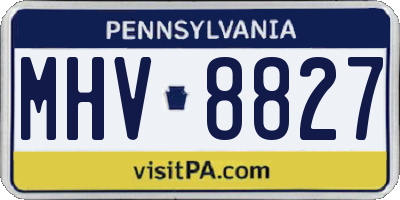 PA license plate MHV8827