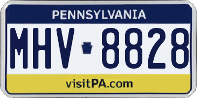 PA license plate MHV8828