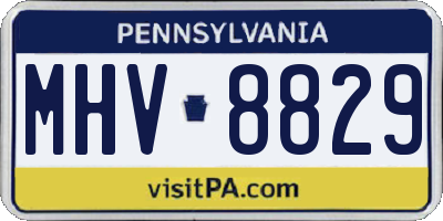 PA license plate MHV8829