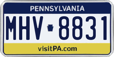 PA license plate MHV8831