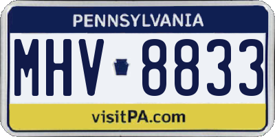 PA license plate MHV8833