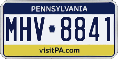PA license plate MHV8841