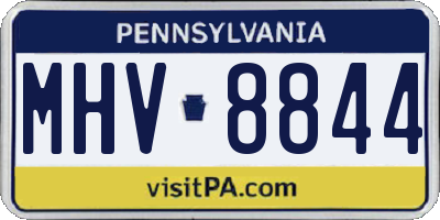 PA license plate MHV8844