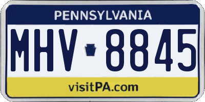 PA license plate MHV8845