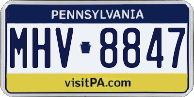 PA license plate MHV8847