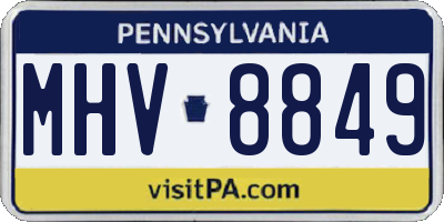 PA license plate MHV8849