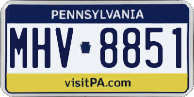 PA license plate MHV8851