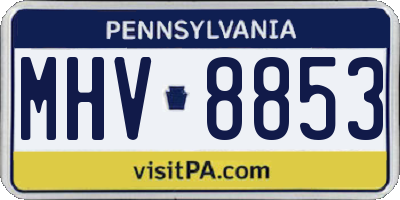 PA license plate MHV8853