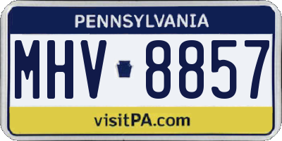 PA license plate MHV8857