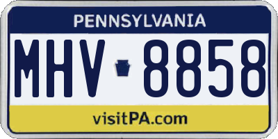 PA license plate MHV8858