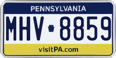 PA license plate MHV8859
