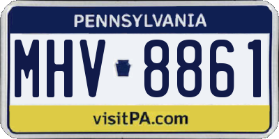 PA license plate MHV8861