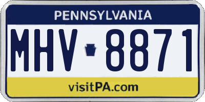 PA license plate MHV8871