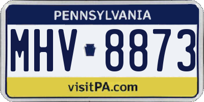 PA license plate MHV8873